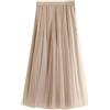 Jemmsia Gonna da donna in tulle midi, linea A, multi strato, plissettata, maxi, swing, elegante, elasticizzata, a vita alta, lunga, tutù, fluente, gonne per ballo di fine anno, festa di benvenuto
