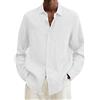 Fulidngzg Camicia Uomo Lino Manica Lunga Slim Fit Curvy Beach Casual Camicie Sportivia Elegante Estiva Camicia Tinta Unita Camicie Estive Taglie Forti vestibilità