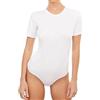 Avely Body da donna in cotone a maniche corte con scollo rotondo, body shaper elegante L bianco, bianco, L