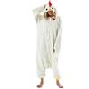 SAMGU Unisex Adulto Animale Pigiama Biancheria da Notte Anime Cosplay Costume di Halloween Carnevale Gallo Bianco M