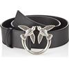 Pinko Love Berry Simply H4 Belt Vite Cintura, Z99O_Nero-Old Silver, M Donna