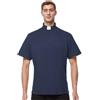 BPURB Camicia Polo Prete da Uomo con Colletto Sacerdote Camicia Clergyman a Maniche Corte per Clero