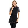 ShuoBeiter Costume da Bagno a Maniche Corte Costumi da Bagno modesti per Donna Rash Guard Tuta da Surf Costumi da Bagno Burkini (3XL, S2)