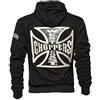 West Coast Choppers Zip Hoody Cross Panel, Color:Black