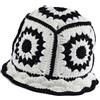XYIYI - Cappello alla pescatora da donna in pizzo a benna, cappello da spiaggia fatto a mano pieghevole, cappello da pesca intrecciato a mano carino, bianco, Taglia unica