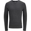 JACK & JONES Jjeemil Knit Cable Crew Neck Noos, Grigio Scuro mélange, XL Uomo