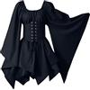 pvucpot Costume Halloweenvestito Medievale Donna Con Cappuccio, Vintage Vestito Gotico Donna, Abito Rinascimentale Con Corsetto, Per Carnevale Halloween Cosplay