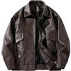 GaoLeAve Bomber in pelle da uomo giacche in pelle antivento uomo slim fit casual cappotto in pelle PU uomo cappotti classici