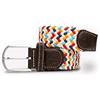 SWOLE PANDA Cintura unisex in tessuto riciclato, cintura elastica per uomini e donne, cintura elastica con fibbia, Zigzag multicolore, L (36-42 / 91-107cm)