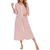 Generic Camicia da notte da donna a maniche lunghe da donna abiti a quadri retrò a righe camicia da notte da donna allentata camicia da notte casa abito da notte per autunno stile vintage camicie da notte