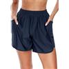 Ocean Blues Pantaloncini da bagno da donna a vita alta da 12,7 cm ad asciugatura rapida, blu navy, M