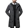 Generic Piumino lungo da uomo con cappuccio - Piumino da uomo a maniche lunghe cardigan con cerniera con tasche con cerniera tinta unita cappotti invernali lunghi da uomo impermeabili caldi parka cappotto