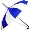 Generic Ombrello con manico lungo per sole e pioggia, grande, design a righe, 16 stecche, nero e bianco, Blu e bianco.