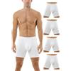 HOEREV Pack of 4, Biancheria Intima a Gamba Lunga da Uomo Boxer Comodi e Traspiranti,Bianco,S