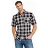 Blu Apparel Camicia da uomo a quadri camicie da uomo a maniche corte e maniche lunghe in cotone casual per uomo, Nero , L