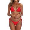 SHERRYLO Perizoma Bikini Costume da Bagno per Le Donne Nero Brasiliano Stringa Bikini Costume da Bagno Triangolo Top Costumi da Bagno Costumi da Bagno, Rosso, M