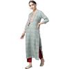 Nitimatta kurta da donna 7B-5YVN-ULCA, Verde e rosa., Large