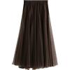 Daysskk - Gonna in tulle da donna, linea A, maxi gonna, elastico in vita, lunghezza unica
