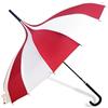 Generic Ombrello con manico lungo per sole e pioggia, grande, design a righe, 16 stecche, nero e bianco, Rosso e bianco.