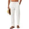 Zylioo Pantaloni alti in lino con cavallo da 83,8 cm/88,9 cm, pantaloni extra lunghi da uomo, pantaloni estivi a gamba larga, leggeri e casual