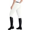 DMVOD Leggings da equitazione da donna con inserti completi in silicone grip attivo - Pantaloni da equitazione per donne, bianco, L