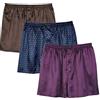 Sanraflic Boxer da uomo in raso, pantaloncini da notte in seta, con mosca, Multi3-3 Pacchetto, M