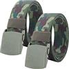 Generic Cinture da uomo, cinture in tela di nylon tattico militare leggero con fibbia in plastica, confezione da 2