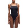 SUNDEK Marylin Swim, Costume Intero da Donna con Elastico Logato (IT, Testo, M, Regular, Regular, Nero)