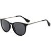 SUNGAIT Tondi Vintage Occhiali da Sole per Donna Uomo Classic Retro Designer Stile(Finitura Opaca Montatura Nera/Lenti Grigie Polarizzate) -SGT567 PGHKH