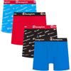Champion Biancheria Intima da Uomo e Ragazzo, Boxer Elasticizzati per Tutti i Giorni, Confezione da 4 Boxer Assortiti, Blu/Rosso/Scripts, XL