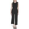 Calvin Klein Tuta da donna senza maniche in crêpe a vita incrociata, nero, 2