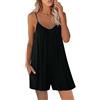 FDEETY Donna Jumpsuit Monopezzi Tutine Senza Manica Corta Estate Loose Estivi Tuta Playsuit Casual Salopette Romper (Nero/L)
