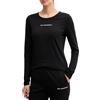 Emporio Armani EA7 T-Shirt Logo Series a Manica Lunga da Donna in Cotone Stretch, 7W000531 (IT, Testo, L, Regular, Regular, Nero)