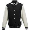 AWDis Just Hoods Just Hoods - Giacca College Varsity Jacket, unisex Jet Black/White XXL