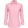 Stamain Camicia Donna Manica Lunga No Stiro Blusa Elegante Regular Fit Camicetta Classica per Ufficio Lavoro Cerimonia vestibilità Comoda Rosa XL