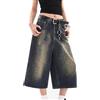 VOLYMOON Y2k Baggy Jean Shorts Jorts Y2k Hip Hop Shorts Skater Jeans Grunge Jorts Estetica Pantaloni