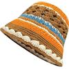 YAMEIZE Cappello a secchiello a crochet per donne - Cappello a secchiello a fiore cavo lavorato a maglia fatto a mano intrecciato pieghevole carino cappello da pesca, 2-3