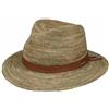Stetson Crochet Traveller Cappello di Paglia Screziato Multicolore Fascia in Pelle Unisex Primavera Estate