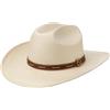 Stetson Edcouch Cappello Western Toyo Corona Cattleman Fascia in Pelle Uomo Primavera Estate