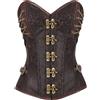 KUOSE - Corsetto da donna con busto intero in similpelle Steampunk, taglie disponibili: S-6XL, Marrone-8., XS