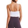 Lemedy - Reggiseno Sportivo Imbottito da Donna, per Fitness, Allenamento, Corsa, Yoga, Canotta - Bianco - L