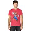 Nintendo Super Mario Jump Pose - Maglietta da Uomo, Erica Rossa., XL