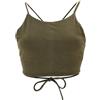 GURU SHOP Guru-Shop, Goa Psytrance Bikini Top, Boho Top, Pixi Top, Yogatop, Cravatta, Verde Oliva, Cotone, Dimensione Indumenti:S / M (36), Magliette top