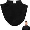 Veemoon Dickey, collare per camicia del clero, unisex, staccabile, per uomini e donne, comodo, lungo, cerimonie religiose, servizi religiosi, lavabile, per costumi, chiesa, coro, Nero
