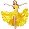 Baisdan - Gonna da Danza del Ventre, Raso con Spacco Laterale Flamenco Gonna Giallo