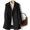 SPORTARC Elegante giacca autunnale da donna di media lunghezza giacca a vento trench per look, Nero , XL