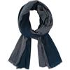 DAMILY Moda Uomo Sciarpa A Pieghe A Righe Confortevole Cotone Lino Inverno Stelle Scialle, Marina-Grigio, M (Grigio)