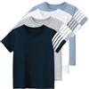 Lengender Set di 8 magliette per bambini e ragazze, 100% cotone, tinta unita, a maniche corte, girocollo, unisex, estive, unisex, 430 Set 4, 130 cm