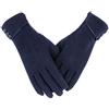 Tomily Guanti da donna con touch screen, in pile, antivento, caldi, per l'inverno, Blu mare, Taglia unica