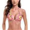 RELLECIGA Bikini Donna Top Triangolo Regolabile con Volant Reggiseno Ruffle Lemon XL